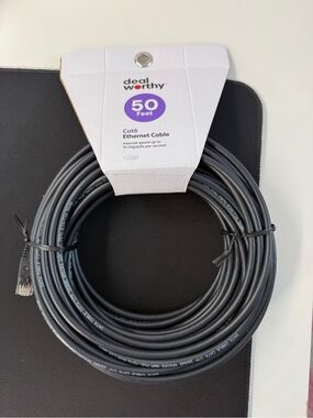 deal worthy Cat6 Ethernet Cable 50 Feet High Speed LAN Network Patch Cord Black
